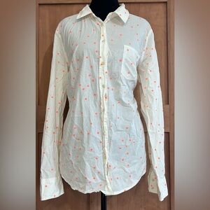 Merona Cream and Orange Star Button-Down Shirt